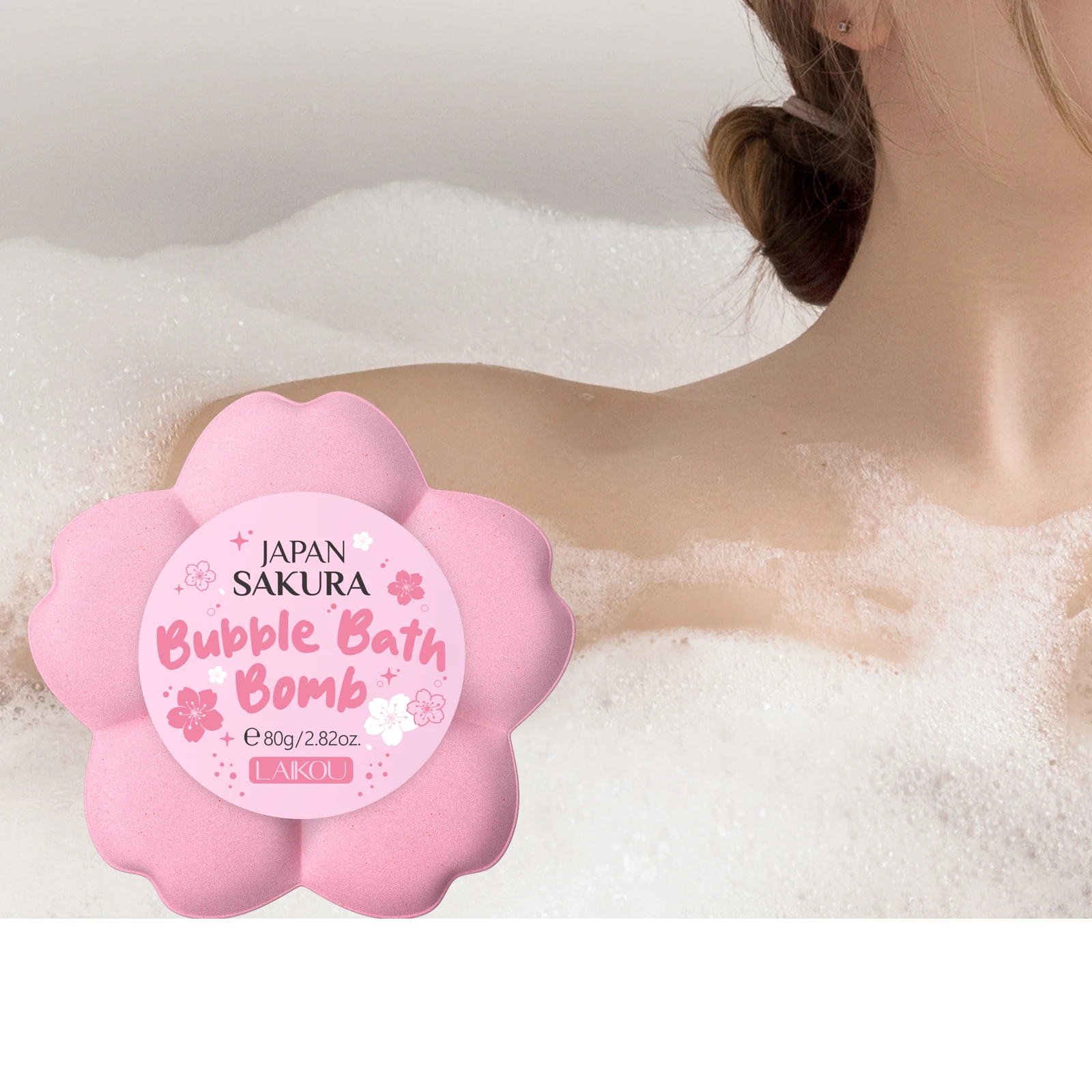 LAIKOU Japan Sakura Bubble Bath Moisturizing Bath Skin Brightening Fizzy Bath Skin Smoothing Treatment