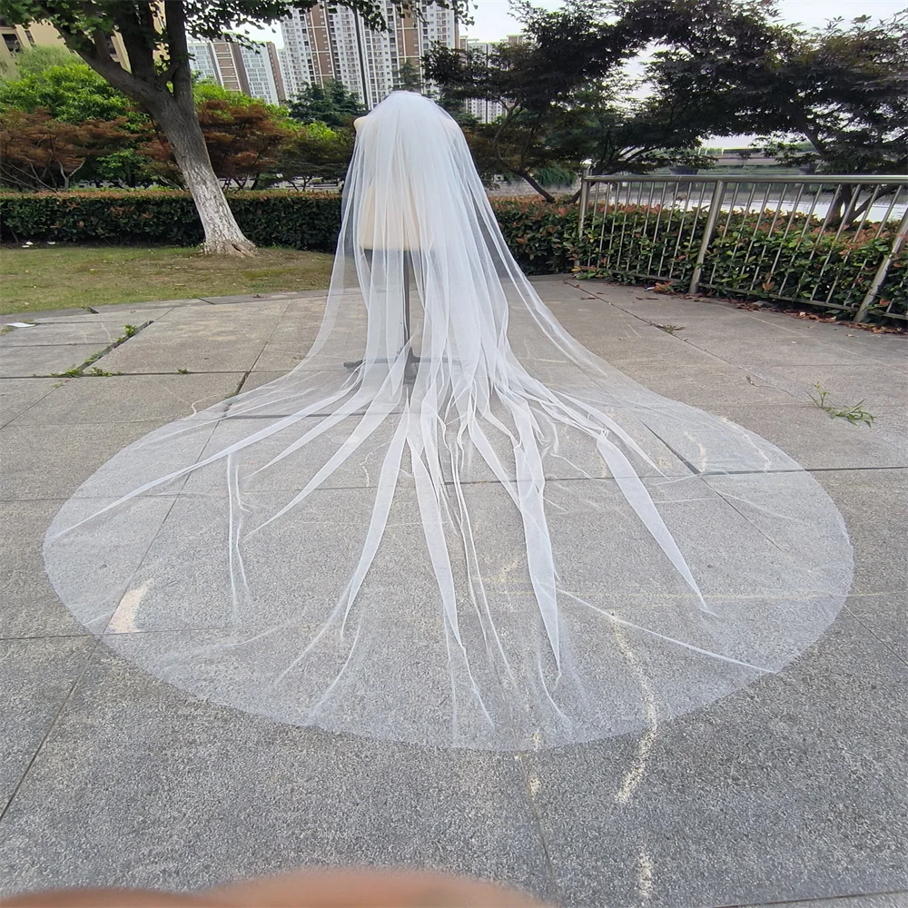 Hot Long Tulle Wedding Veils One Layer With Comb Bridal Veil For Bride Wedding Accessories