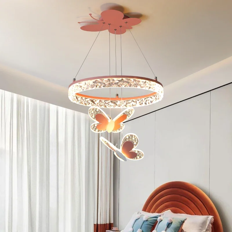 Modern New designer's creative butterfly acrylic LED pendant lamp is applicable to children's room chandeliers lamp