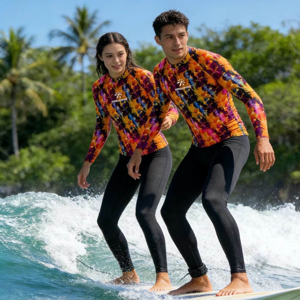 

Long Sleeve Men's and Women's Rash Guard UPF50+ Surfing Clothing Luxury Surf Shirt Beachwear for Water Sport Fishing Touring