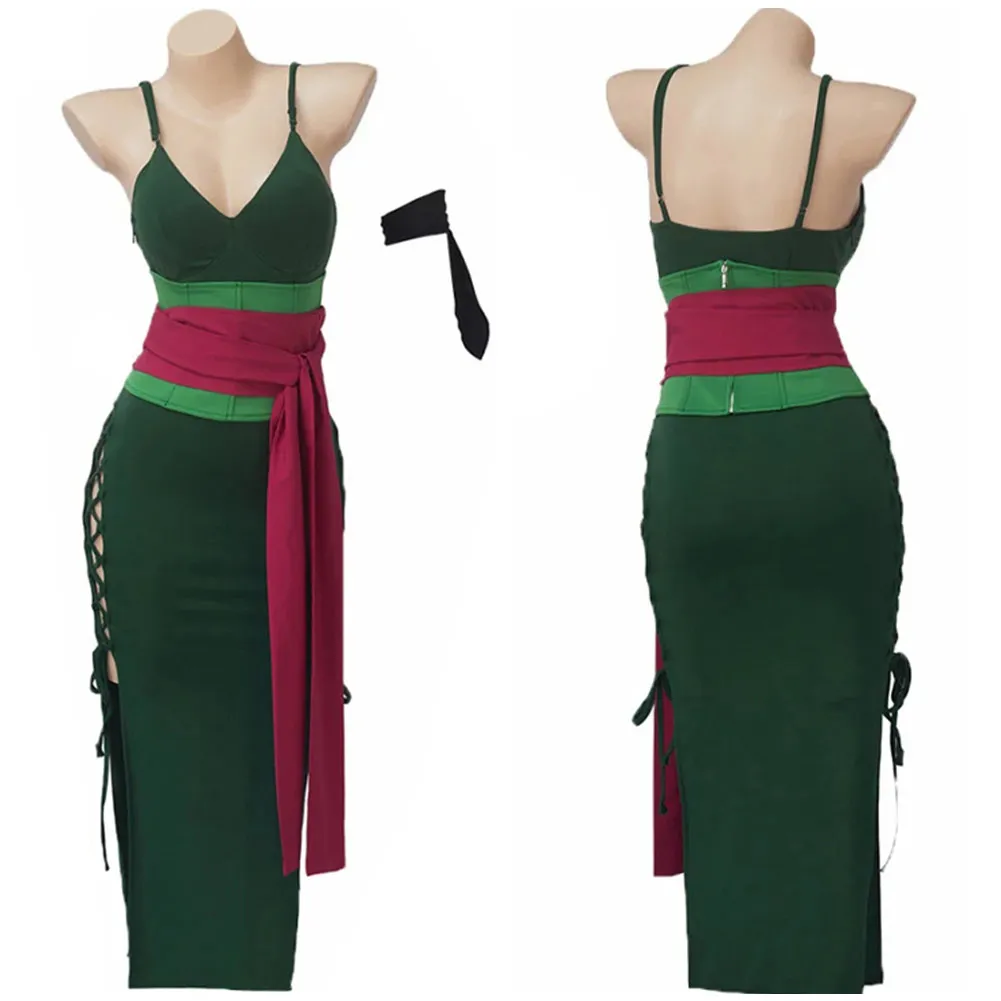 Roronoa Zoro One Cos Stück Cosplay Fantasia Kostüm Verkleidung für erwachsene Frauen Kleid Kleidung Anime Outfits Halloween Karneval Anzug