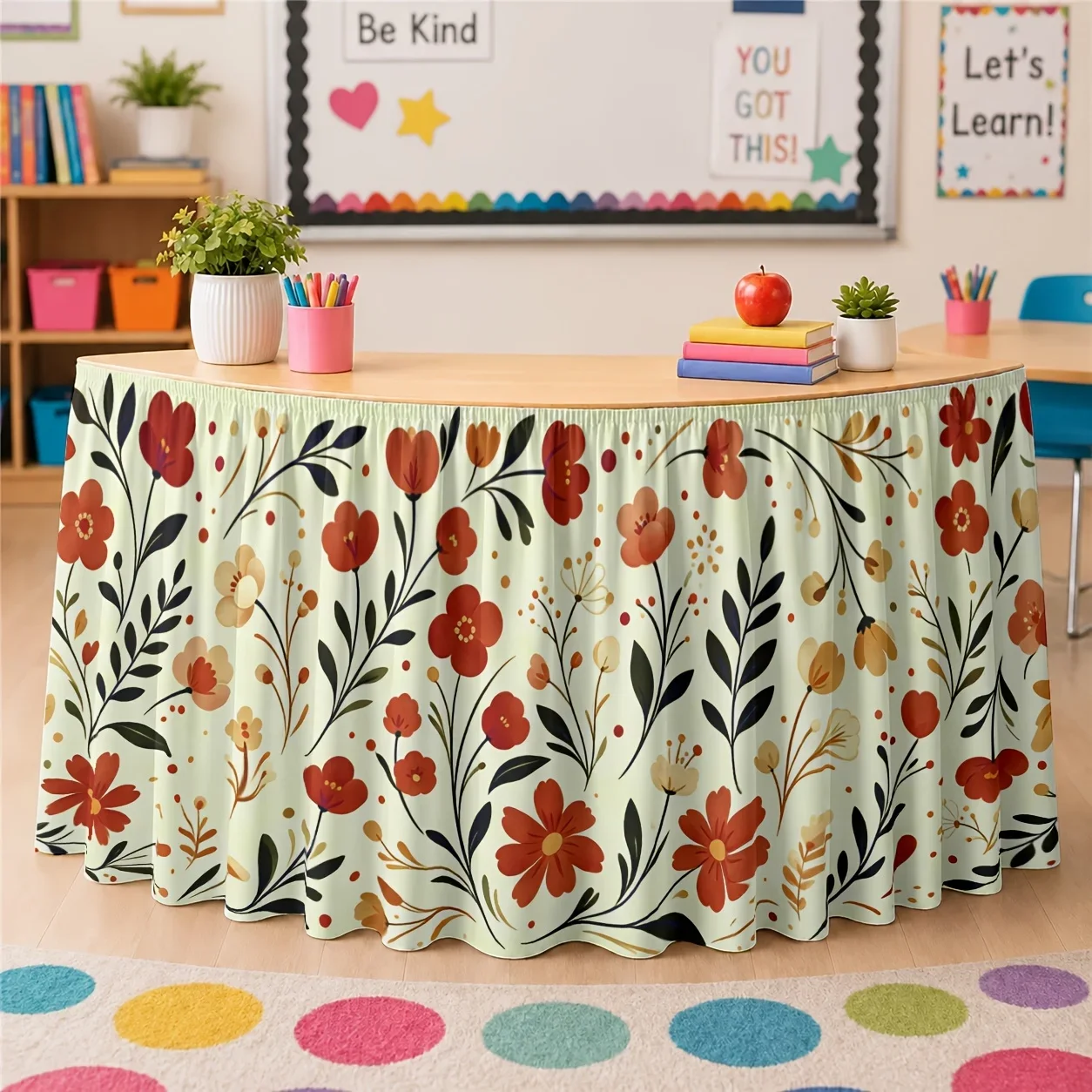 Floral patterns, table skirts, retro garden style, spring and summer wedding anniversary celebration decorationsxzj