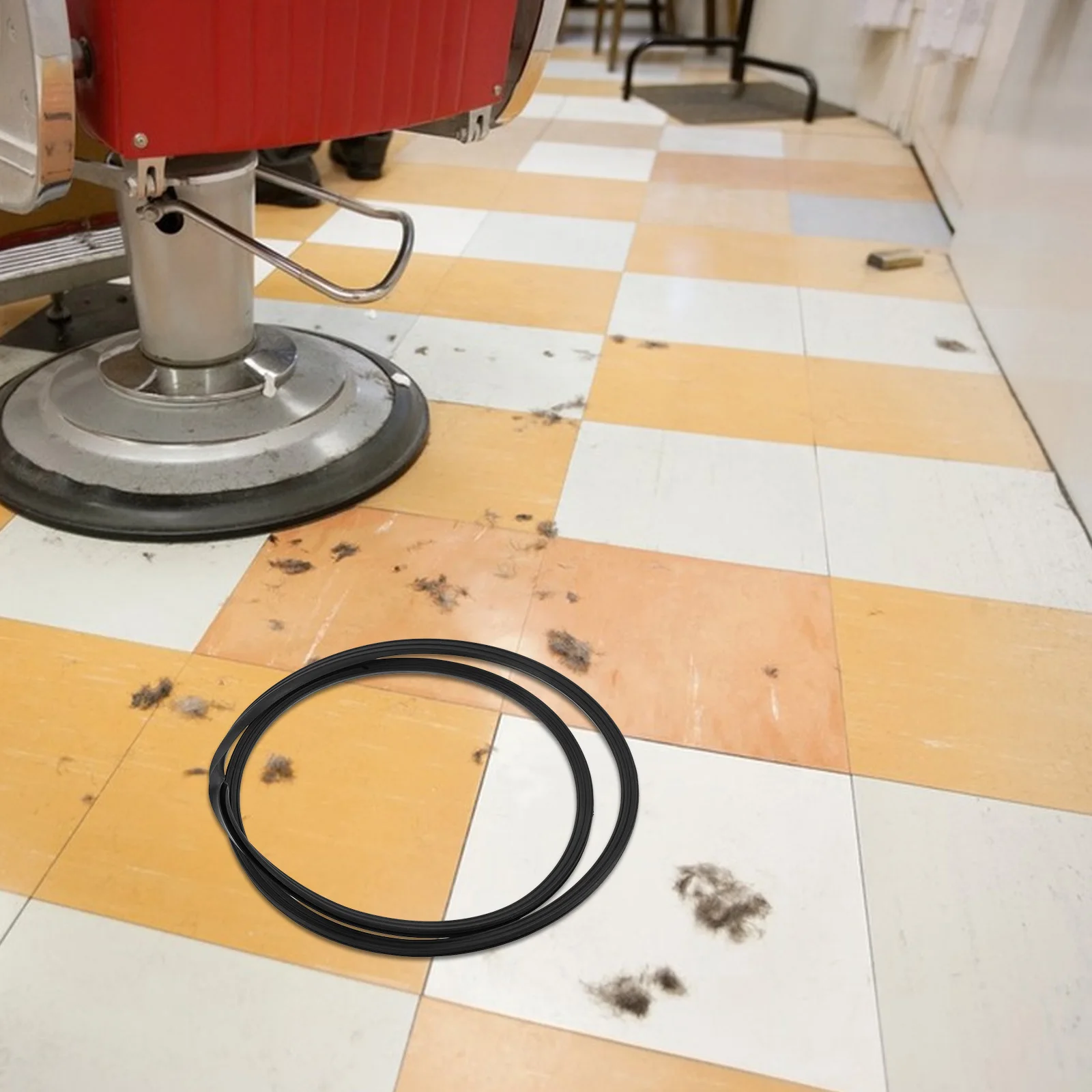 

2Pcs Salon Chair Base Ring Rubber Floor Protector Shock Absorption Wear Resistant for Barber Hydraulic Chair Easy Clean