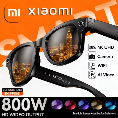 Xiaomi 4K 800W Cámara AI gafas que cambian de Color gafas de traducción inteligentes foto grabación de vídeo llamada impermeable gafas de sol inteligentes