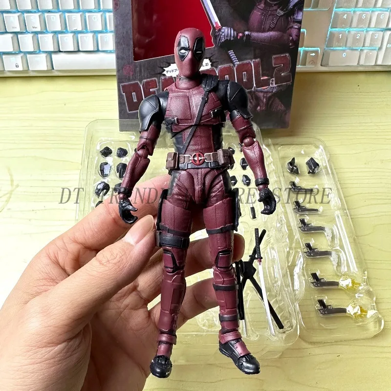 16cm Marvel Shf Deadpool Action Figure PVC Movable KO Deadpool Action Figure Doll Collection Model Ornament Toy For Childs Gifts