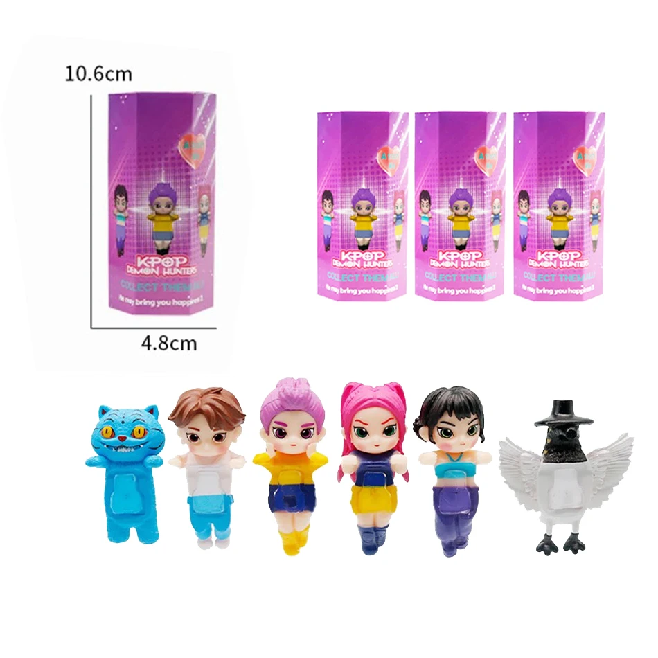 K-pop Demon Hunters Mini figure da collezione Scatola cieca Derpy Tiger Rumi Mira Zoey Sussy Doll Fan Gift Regali di compleanno di Natale