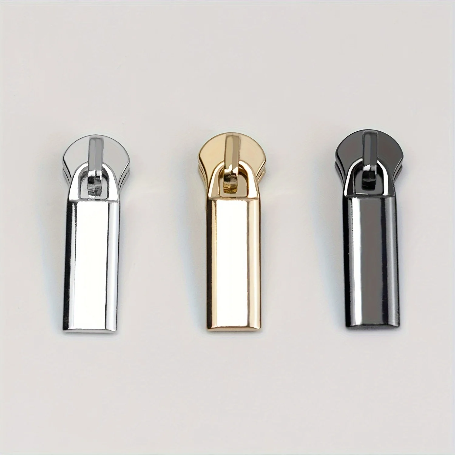 5 pcs 5# Metal Zipper Pull Tab Long Plate Smooth for Leather Bag Purse Luggage Accessories