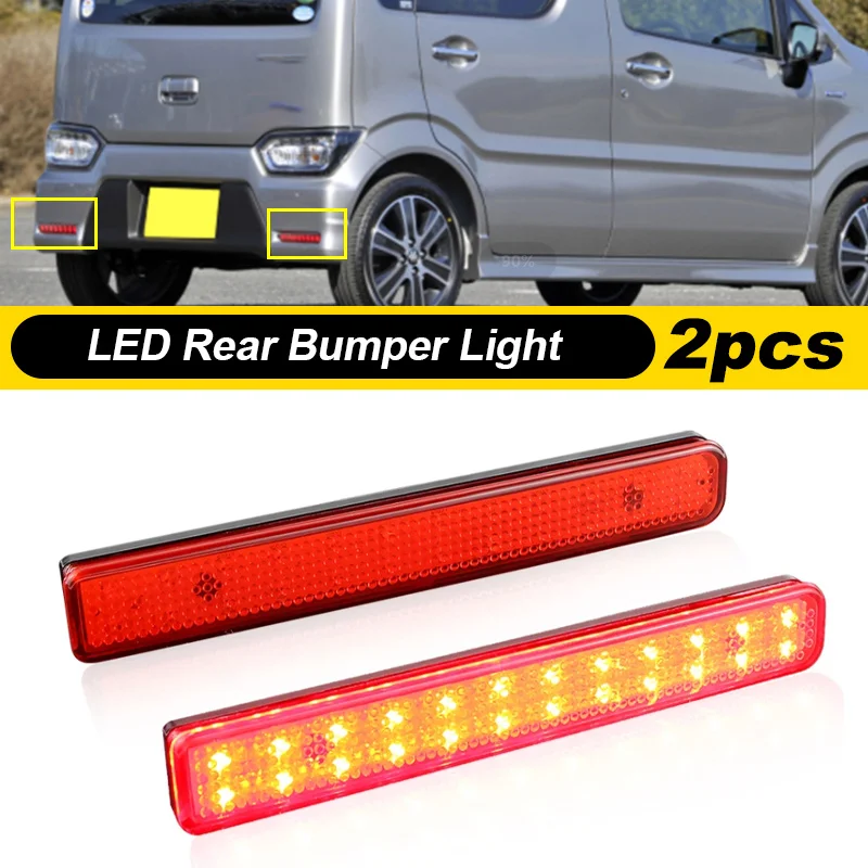 2Pcs Led Rear Bumper Reflector Taillight For Suzuki Wagon R Stingray Braking Driving Fog Rear Fog Warning Light Lamp