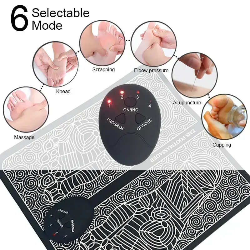 EMS Foot Massager Pad Relaxation Treatment Foot Care Improve Blood Circulation Massage Mat Muscle Stimulation Fisioterapia Salud