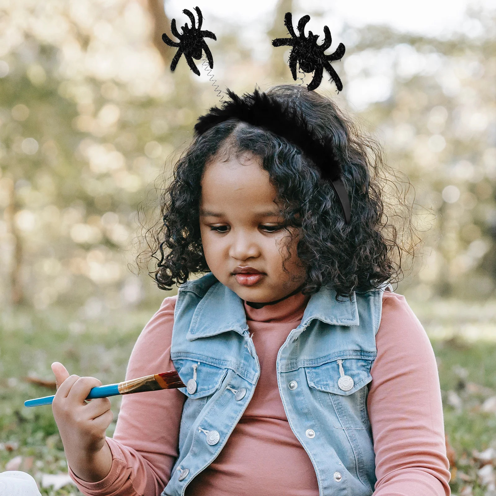 

3 шт., черные повязки для волос в виде паука, обручи для волос на фестивале Хэллоуина, детские головные уборы для косплея, костюм на Хэллоуин, аксессуары для волос