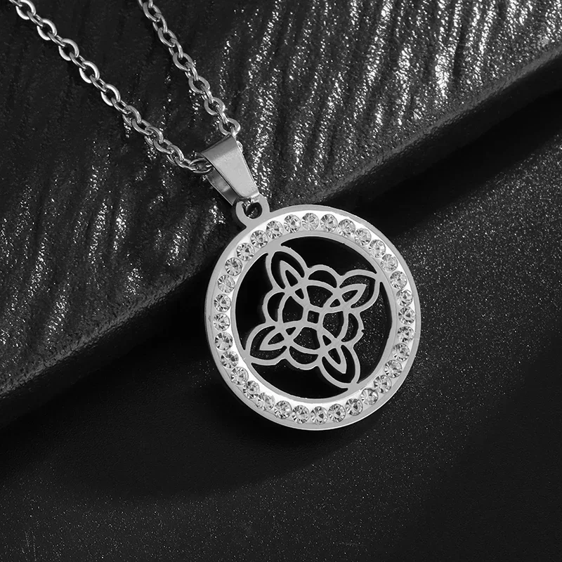 Exquisite Zircon Witchcraft Witch Knot Pendant Necklace for Women Fashion Trend Supernatural Lucky Jewelry Girl Gift