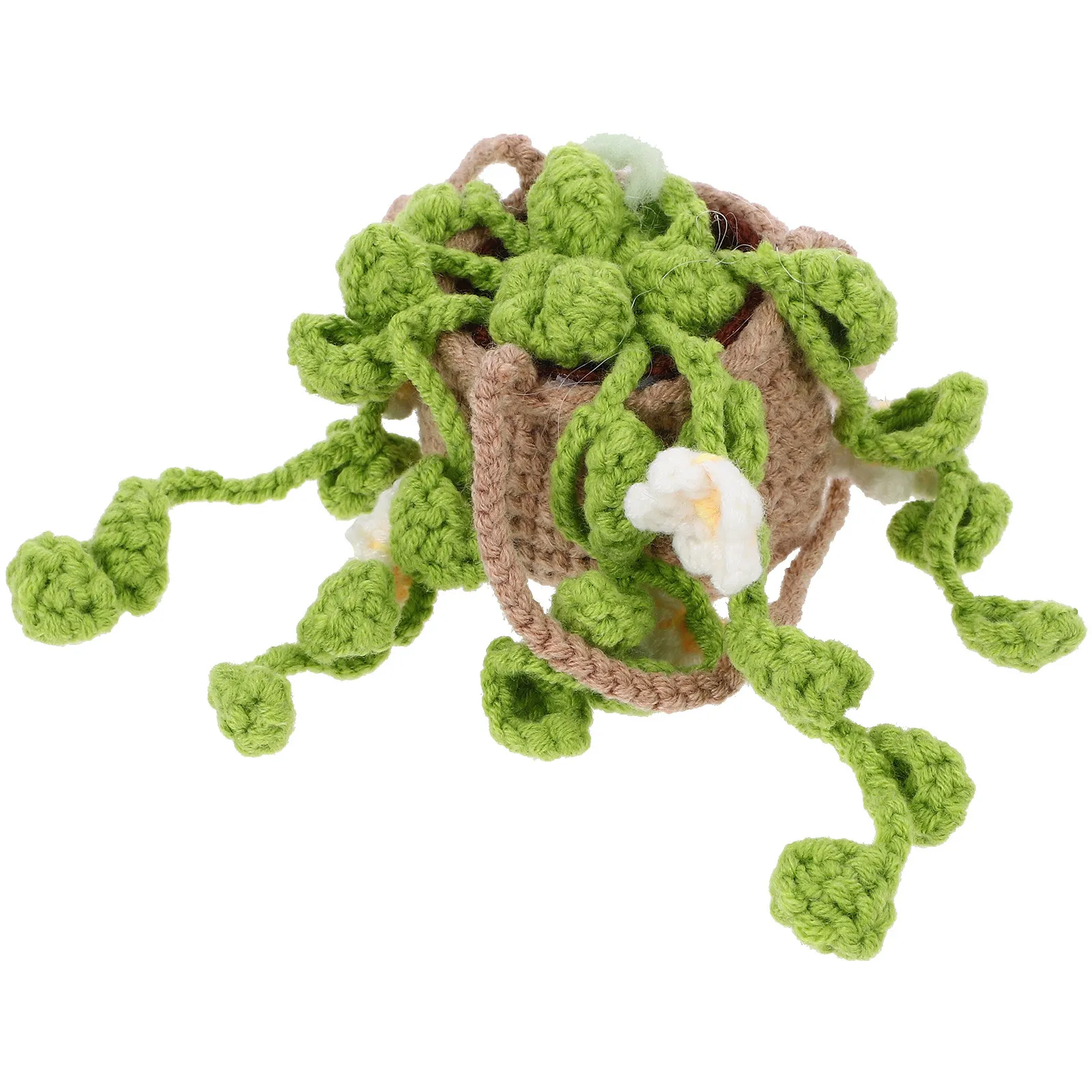 Crochet Sunflower Car Mirror Hanging Accessory Handmade Woven Rearview Mirror Decor for Auto Interior Brightening Daily Commute