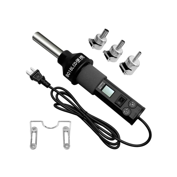 Handheld Hot Air g un with LCD Display Temperature Control, Dual Voltage (110V/ 220V) for Diy Embossing