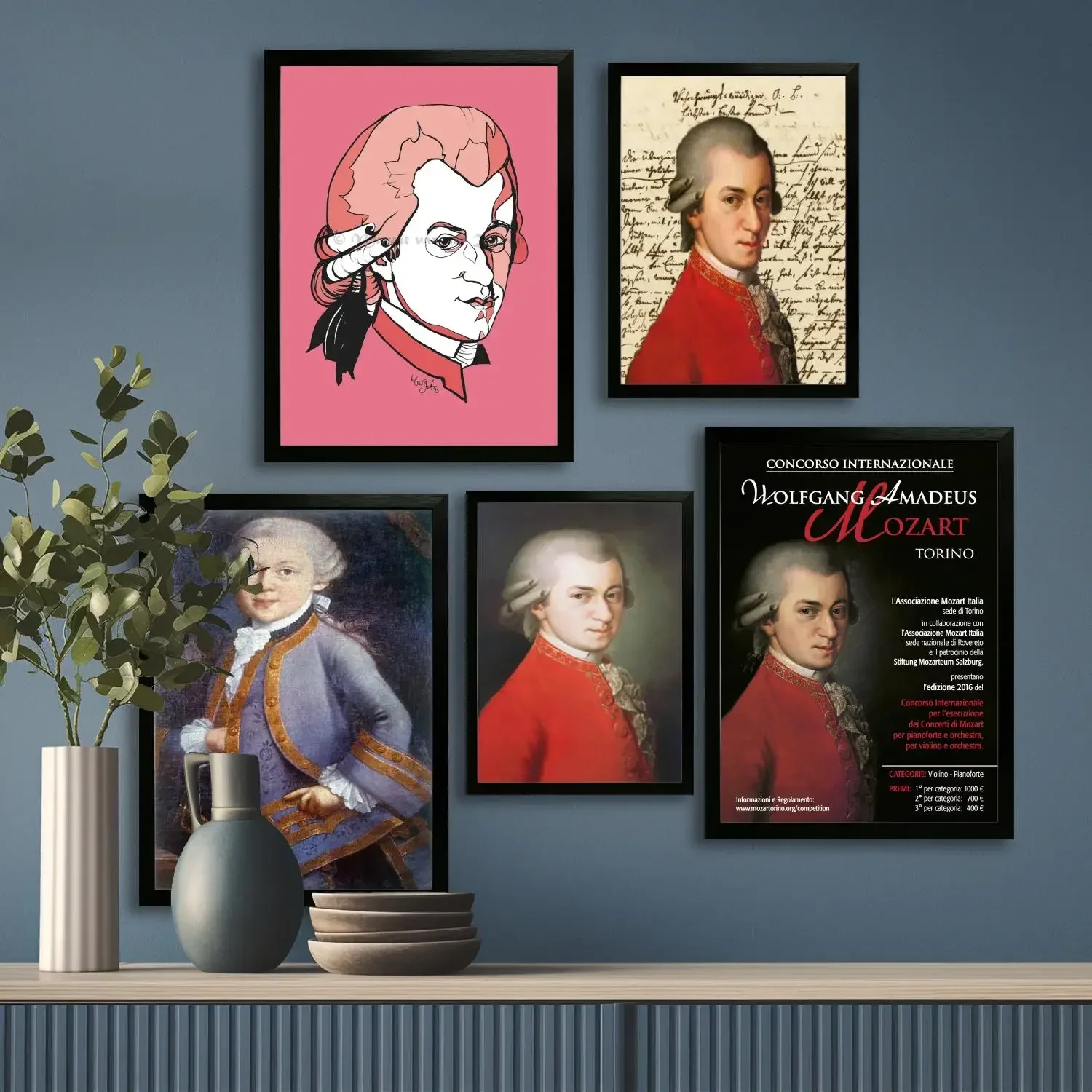 Wolfgang Amadeus Mozart холст художественный постер и настенное искусство, печать с изображением, современный декор семейной спальни, декоративная живопись