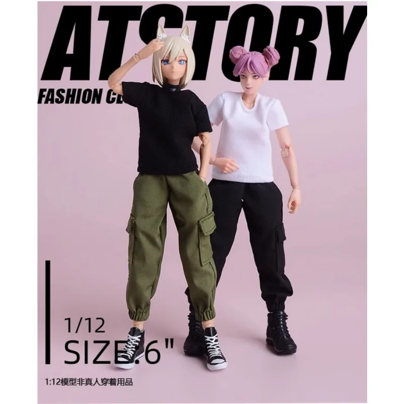 

Одежда для женских фигурок солдат 1/12: футболка + спортивные брюки, модель для 6-дюймовых фигурок Romankey.