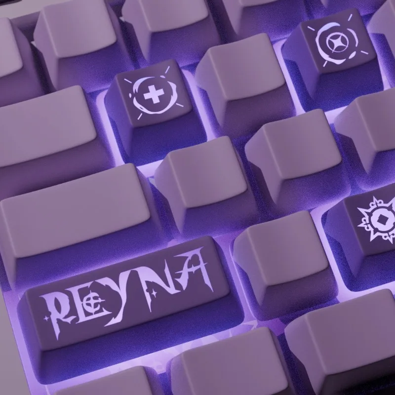 Valorant Reyna Keycap أنيمي PC الكرز الشخصي شفافة أغطية المفاتيح مخصصة الألعاب مفتاح قبعات قبعات لوحة المفاتيح الميكانيكية MX التبديل