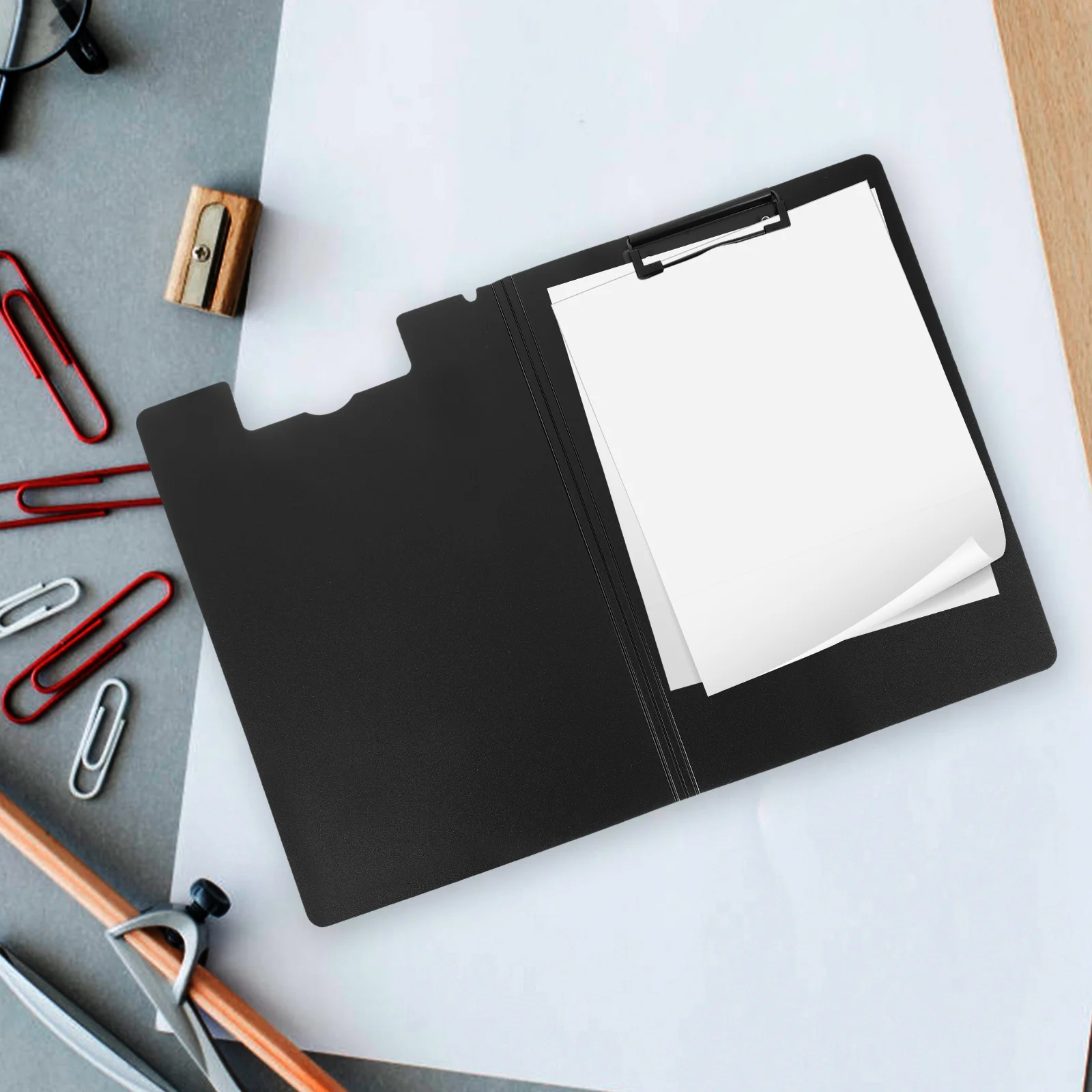 

Foldable Clipboard Plastic Storage Clipboard Heavy Duty Clip Board Folder Portable Document Organizer Office Teacher Nurse Use