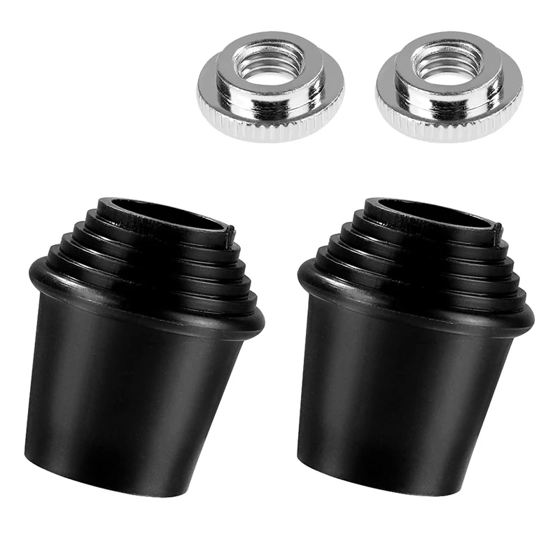 Top-2 Packs Bass Drum Spur Feet, Bass Drum Legs Threaded Rubber Foot With Lock Nuts For Bass Drum