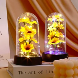 Eternal Life Flower Gold foil rose Valentine gift Creative gift LED night light