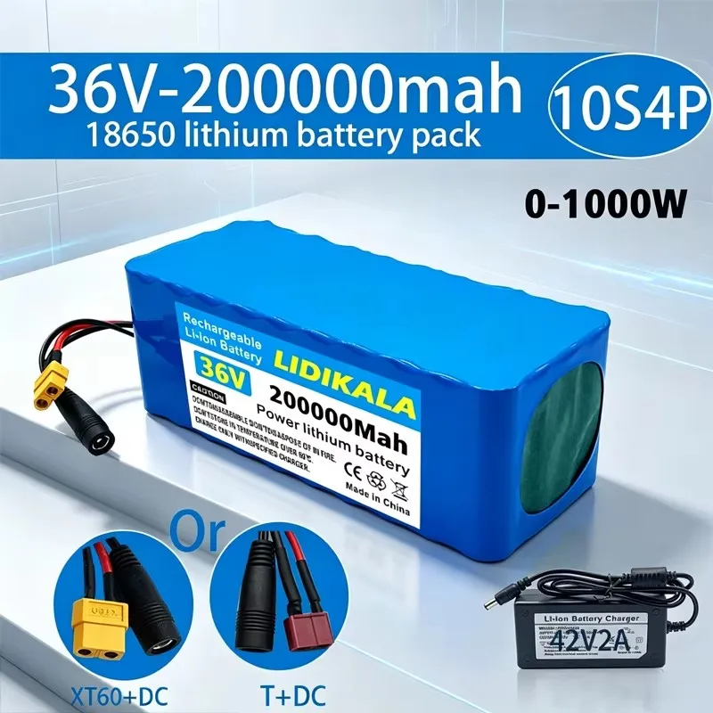 36V 10S4P wiederaufladbarer Lithium-Akku, 36V 200Ah Elektroroller-Akku, mit eingebautem Batteriemanagementsystem-Schutzmodul und wasserdichter Hülle