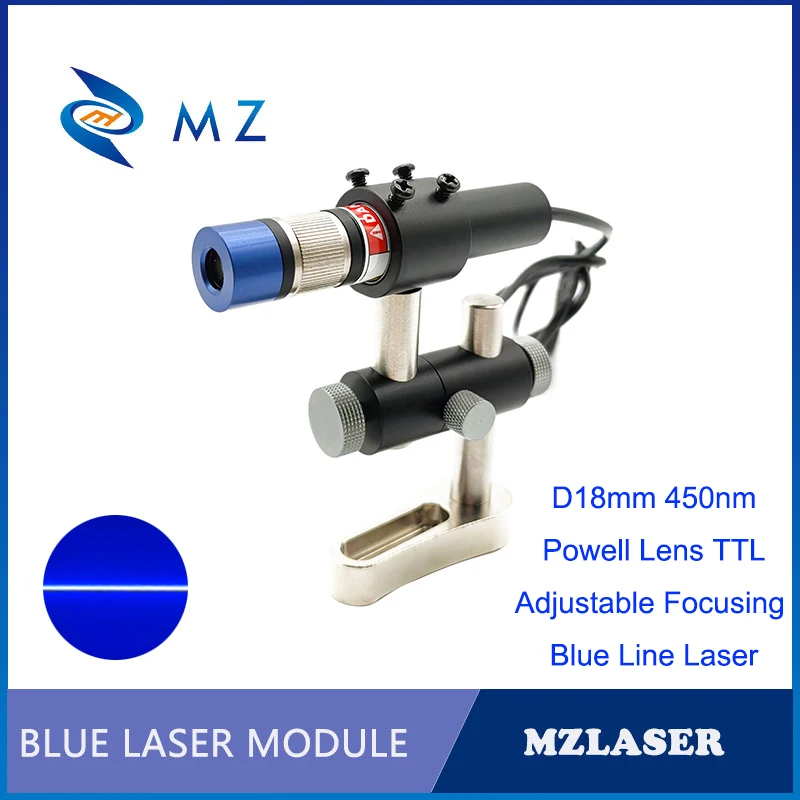 

Powell Lens TTL PWM 450nm 500mW Blue Line Laser Diode Model High Stability Adjustable Focusing Line Laser Industrial Grade