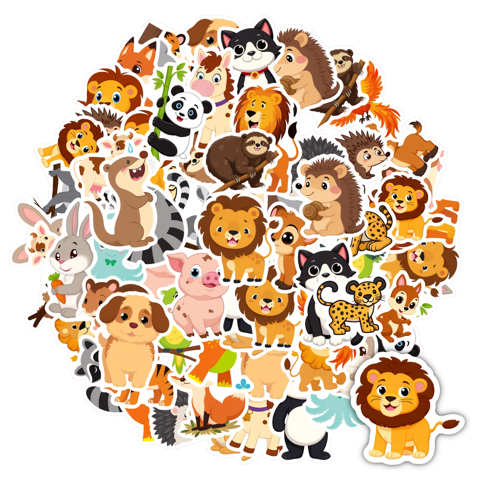 

35 шт.-50 шт., наклейки с изображением животных джунглей, милые морские существа, канцелярские наклейки, наклейки для гитары, скейтборда «сделай сам»