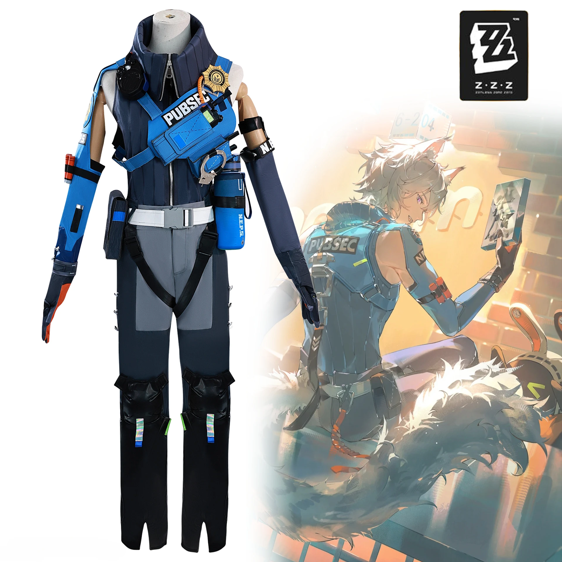 Costume de Cosplay Zenless Zone ontariSeth Lowell pour Homme Adulte, Uniforme Complet, Accessoires Imbibés, Tenue d'Halloween et de Carnaval, Nouveau Jeu