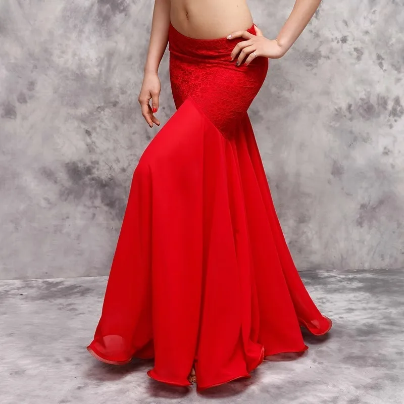 

customized belly dance costume white half skirt Oriental dance fishtail black long hip hugging skirt disfraces adultos dancewear