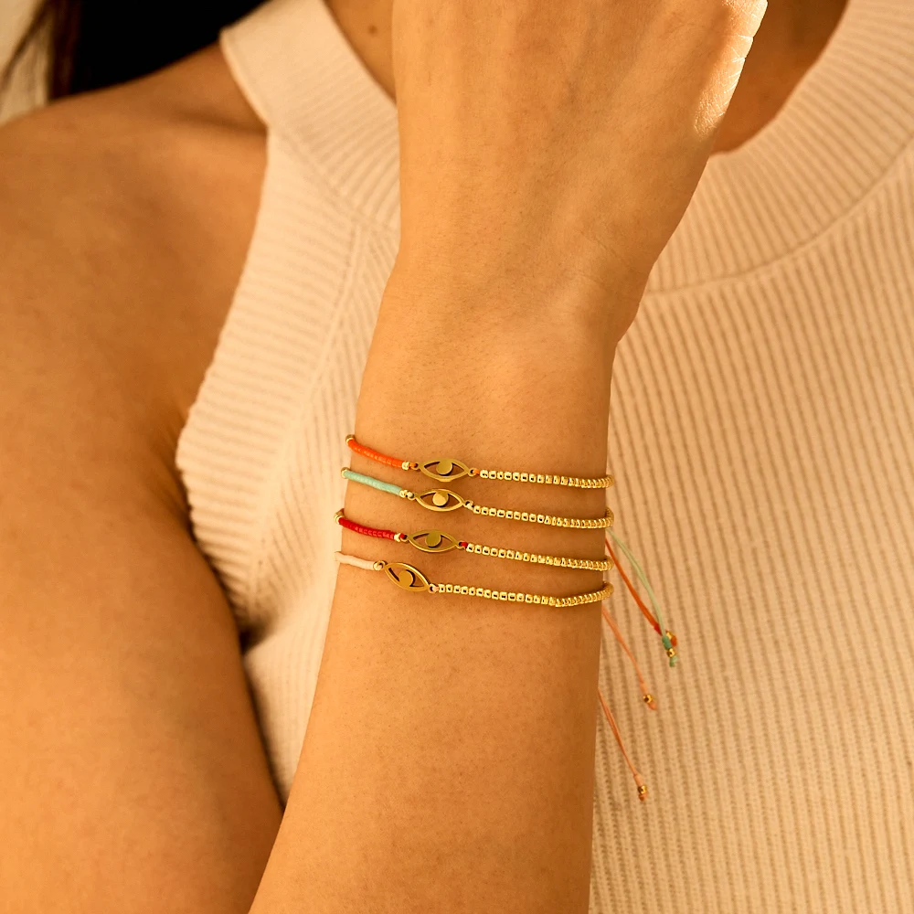 ZMZY Cute Charm Evil Eye Bracelet Jewelry for Women Miyuki Seed Beads Dainty Simple Bracelets Pulseras Mujer Moda Jewellery