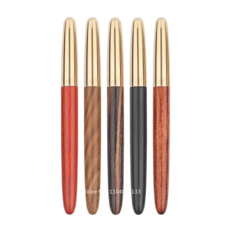 

Hot Majohn M1 Fountain Pen Craftsman Natural Rosewood Metal Brass EF/F/Small Calligraphy Bent Nib Office Business New Pen Set