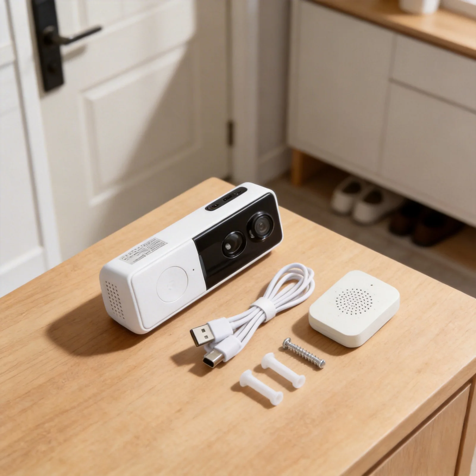 For Front Door Entry AS SHOWN WiFi Video Doorbell Real-Time Visitor Communication System WIFI Video Doorbell PC Housing
