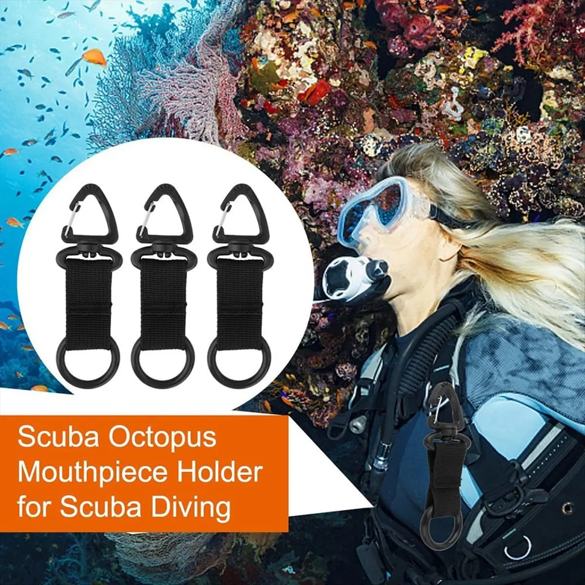 POPULAR-3 Pieces Scuba Holder, Silicone Diving Regulator Retainer Mouthpiece for Scuba Underwater Diving