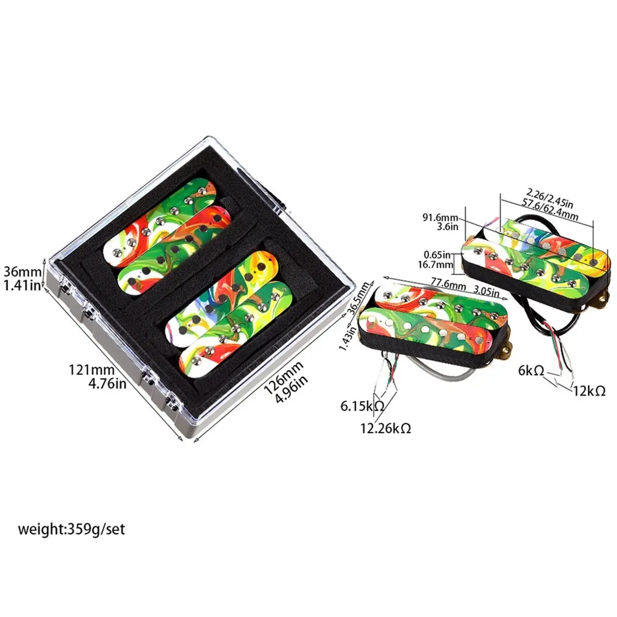 

Комплект керамических гитарных звукоснимателей A61P для 7-струнной электрогитары: хамбакеры для звукоснимателей на шее и бридже