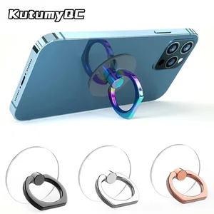Dudukan Cincin Ponsel Transparan Dudukan 360 Derajat Rotasi Pegangan Jari Bening Penyangga iPhone atau Casing Ponsel yang Kompatibel 8 penjualan terbaik clear phone grip - №