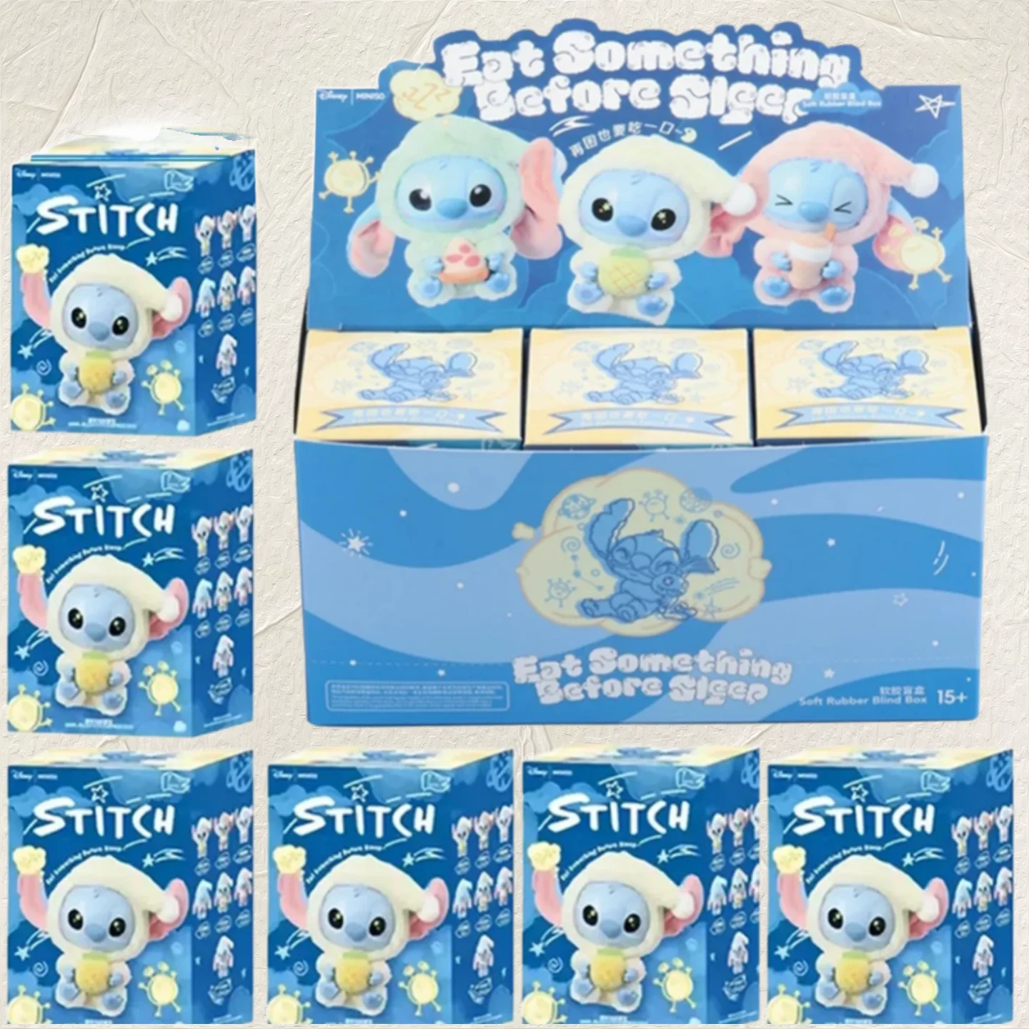 

Disney Nuevo Stitch Plush Blind Box Eat Before Sleep Vinyl Pendant Kawaii Collectible Mystery Toy Gift for Kids