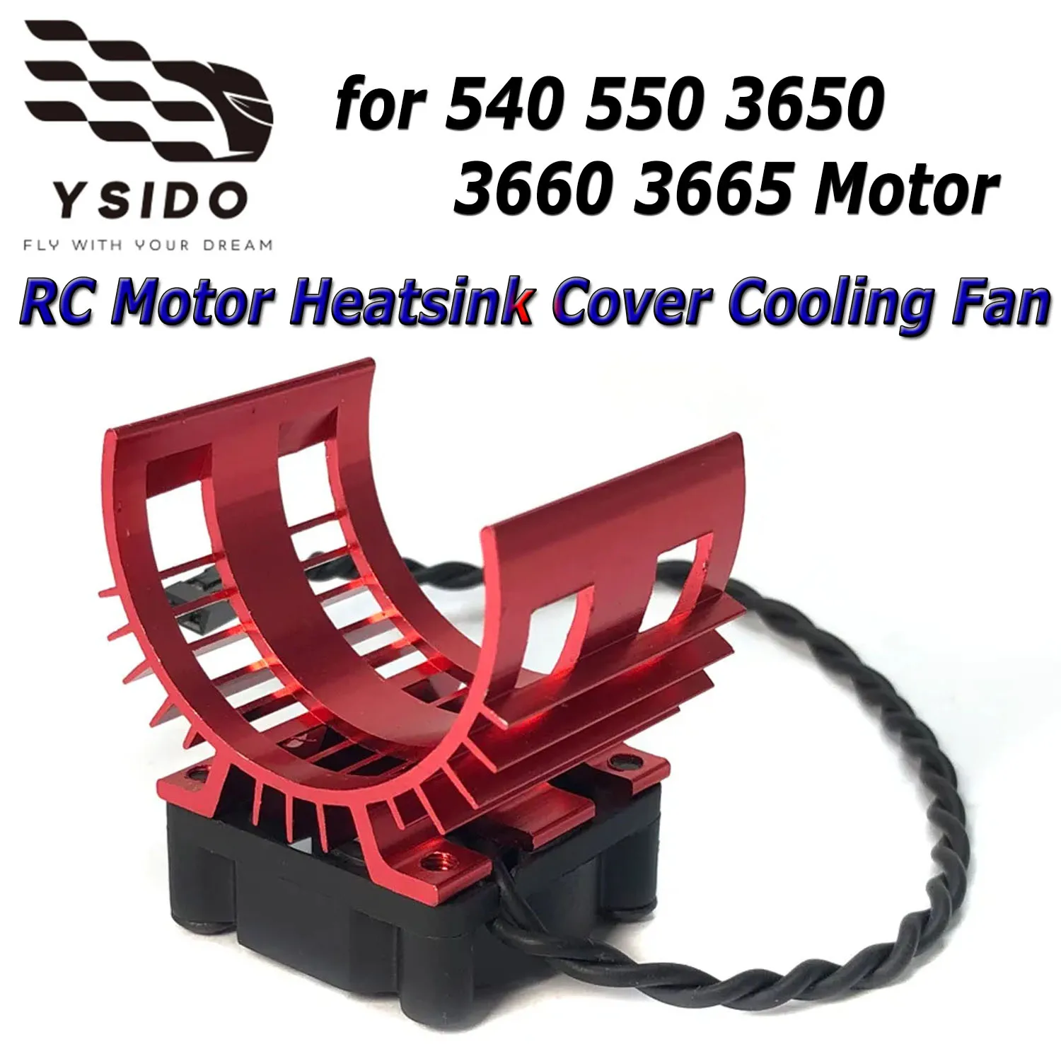 YSIDO Metal Cooling Fan Heat Sink Fan Cover for 1/10 1/12 RC Car Wltoys 124017 124016 RC Motor 3665 3660 3650 550 540 DIY Parts