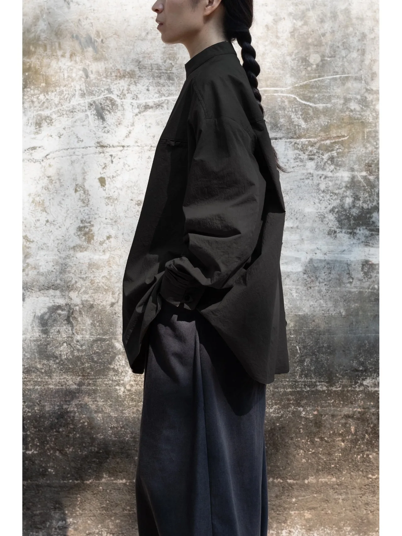 Retro chino Sle ey marrón Stand Collar irt mujer primavera Casual alto diseño largo Sve Top Ele Faionable