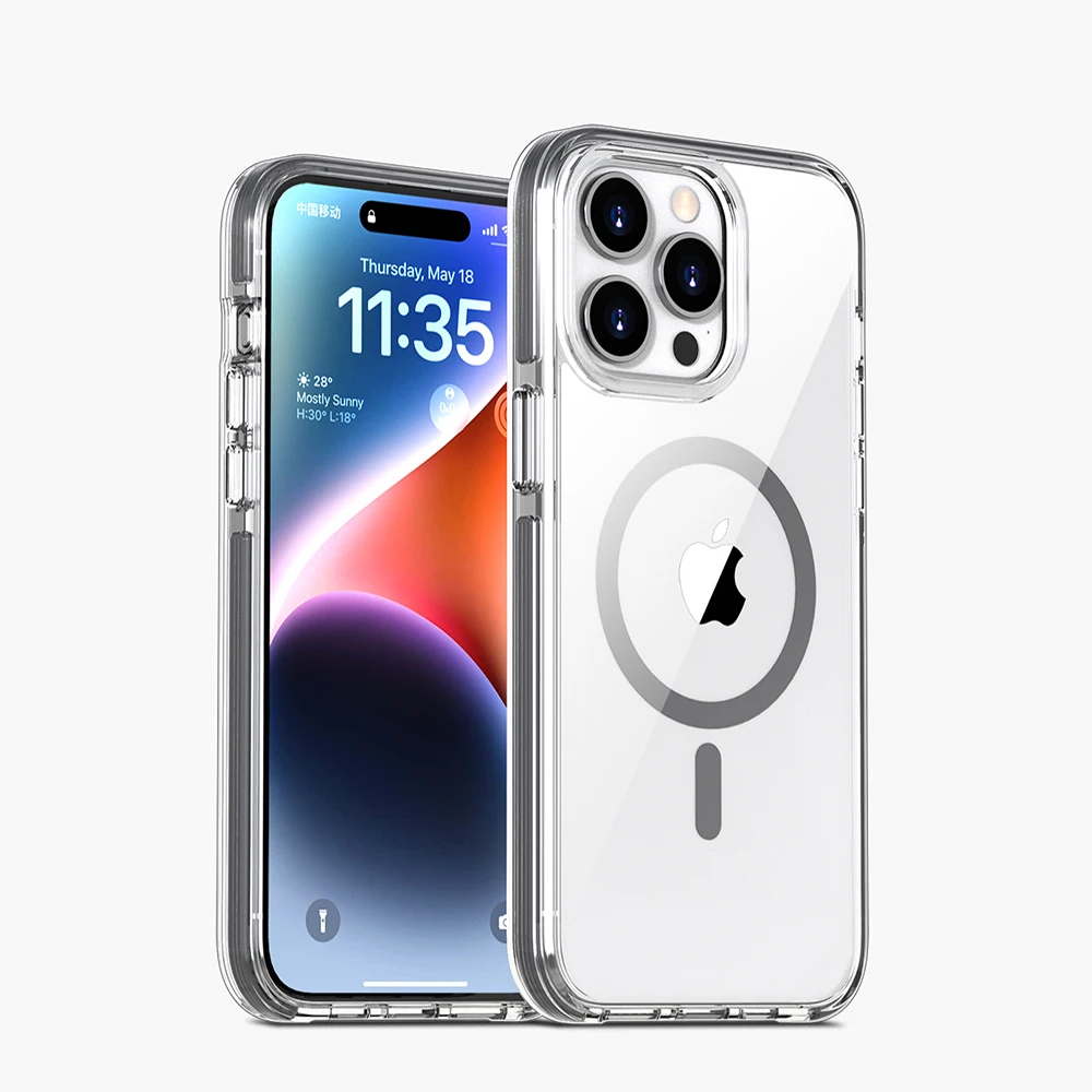 

Magnetic Case for iPhone 15 14 Pro Max Magsafe Wireless Charging Cover For iPhone 15 14 Pro Shell Magnet Phone Shockproof Case