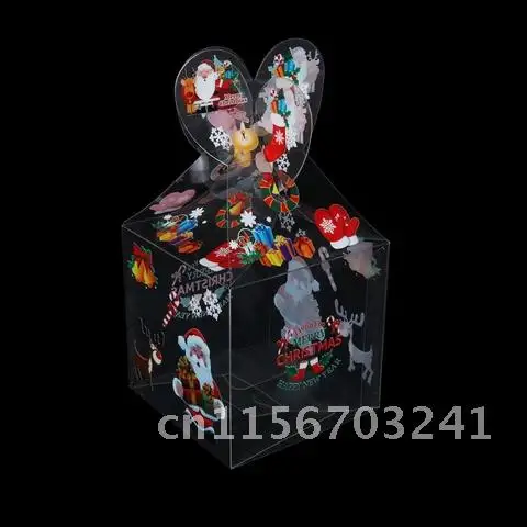 5pcs Santa Claus Cartoon Transparent Gift Box Packaging Candy iPhone Box Christmas Decoration Gift Xmas Party New Year