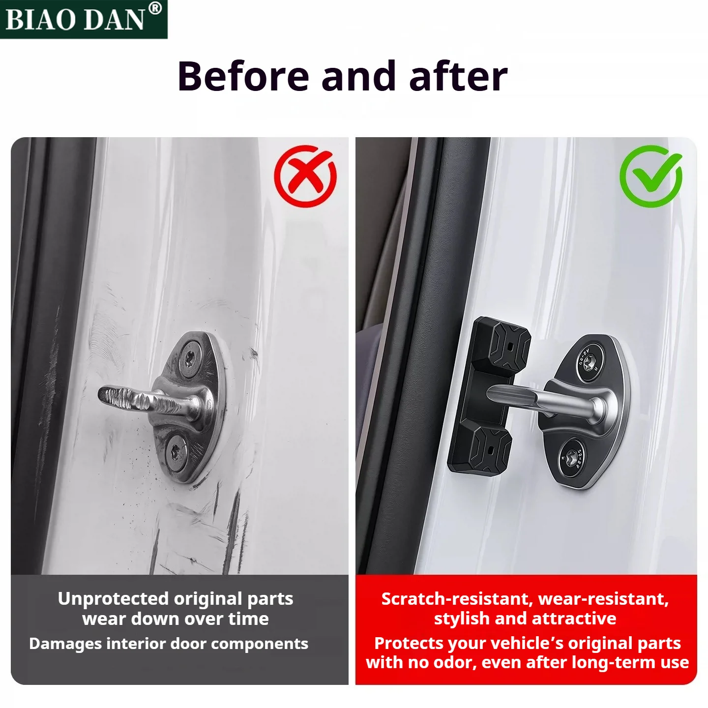 For Mercedes-Benz E/C-Class GLC Silicone Stickers Magnetic Door Lock Shock Absorption Pad Door Lock Cover Car Accessories