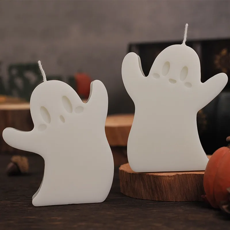 DIY Halloween Ghost Candle Silicone Mold Aromatherapy Gypsum Candlestick Ornament Epoxy Resin Mold Crafts Decoration Storage