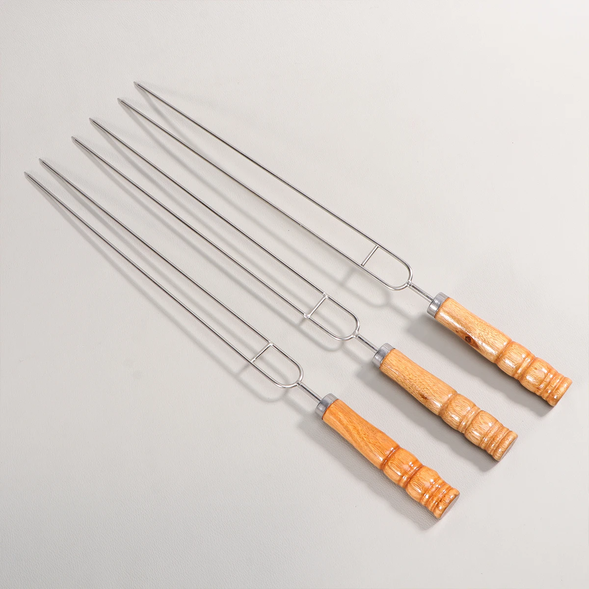 

3Pcs Double Prong Stainless Steel Roasting Sticks Barbecue Forks Outdoor Bbq Grill Camping Picnic Tools Roasting Sticks
