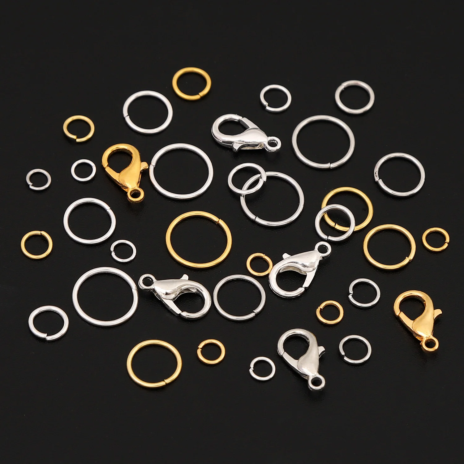 

6-Compartment Jewelry Findings Kit (Bulk Open Jump/Split Rings, Lobster Clasps) For DIY Necklace Bracelet Making Supplies