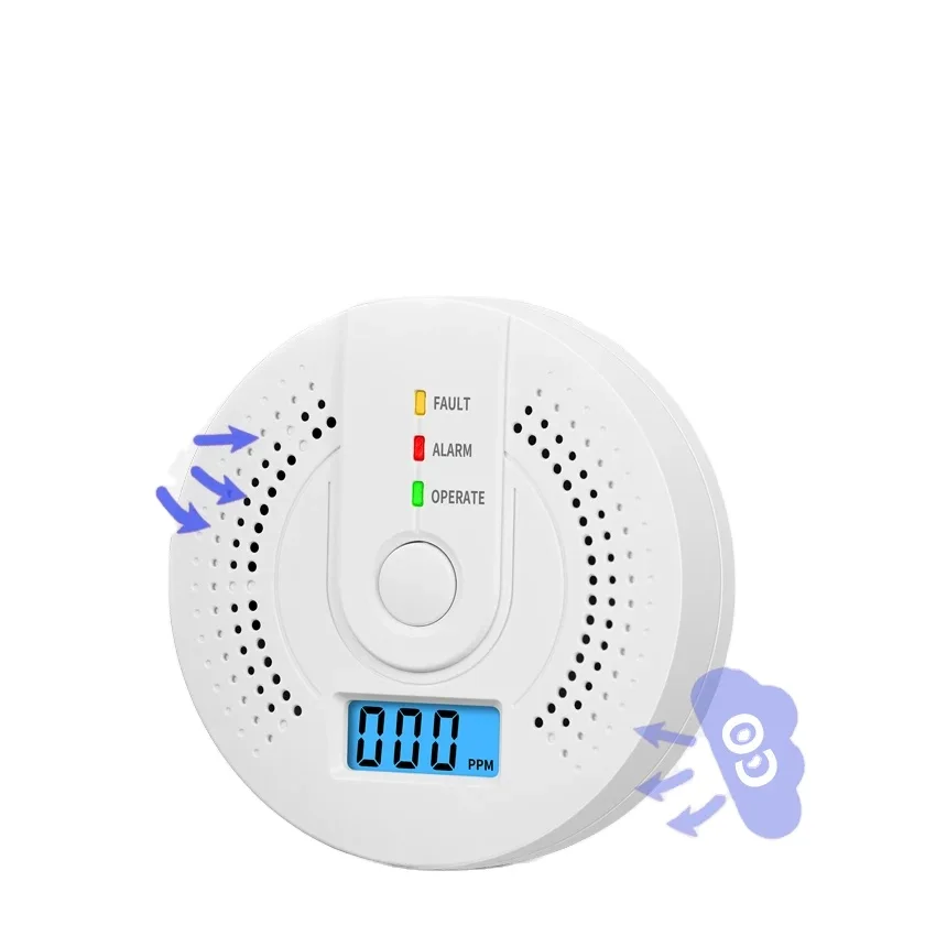 

Автономный датчик угарного газа (CO) с высокой чувствительностью, ЖК-дисплеем и сертификатом UL2034