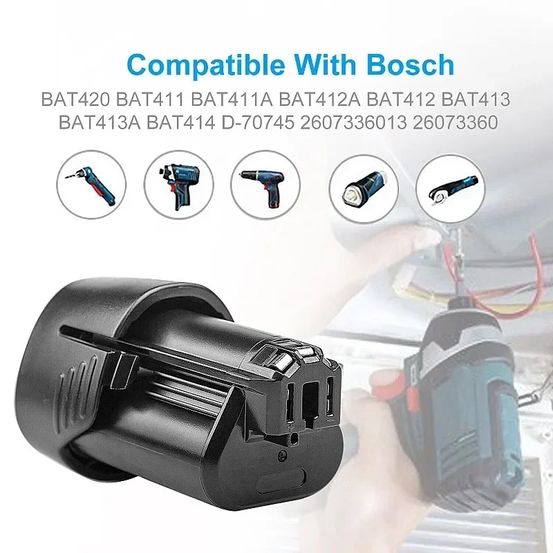 12V 3000mAh Li-ion Rechargeable Battery for BAT411 BAT412 BAT413 BAT414 For bosch 12v 10.8v Battery Cordless Power Tools