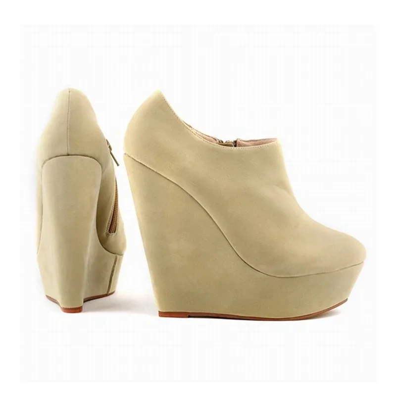 Loslan difen Herbst Winters tiefel für Frauen Keile Plattform High Heels Herde Damen Knöchel Mode kurze Stiefel Schuhe Frau Pumps