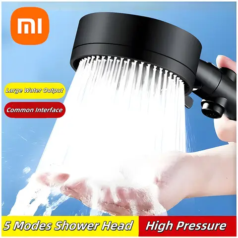 Xiaomi 5 모드 샤워 헤드 물 절약 조절 가능한 고압 샤워 헤드 휴대용 스프레이 Hangable 필터 정화 된 물 샤워