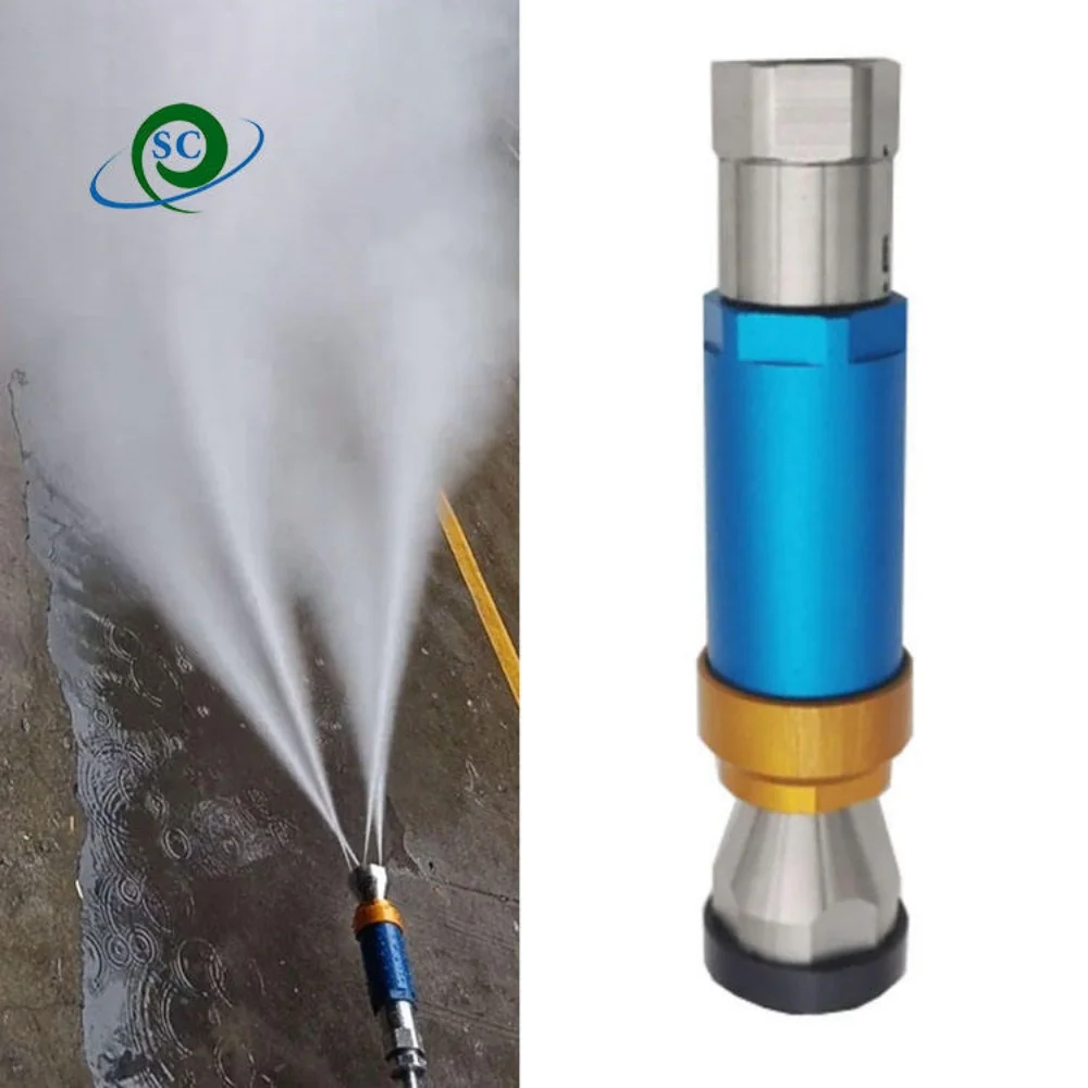1500bar ultra high pressure rotating cleaning water jet nozzle for Powerful dirt cleaning for heat exchanger tube Cleaning four-