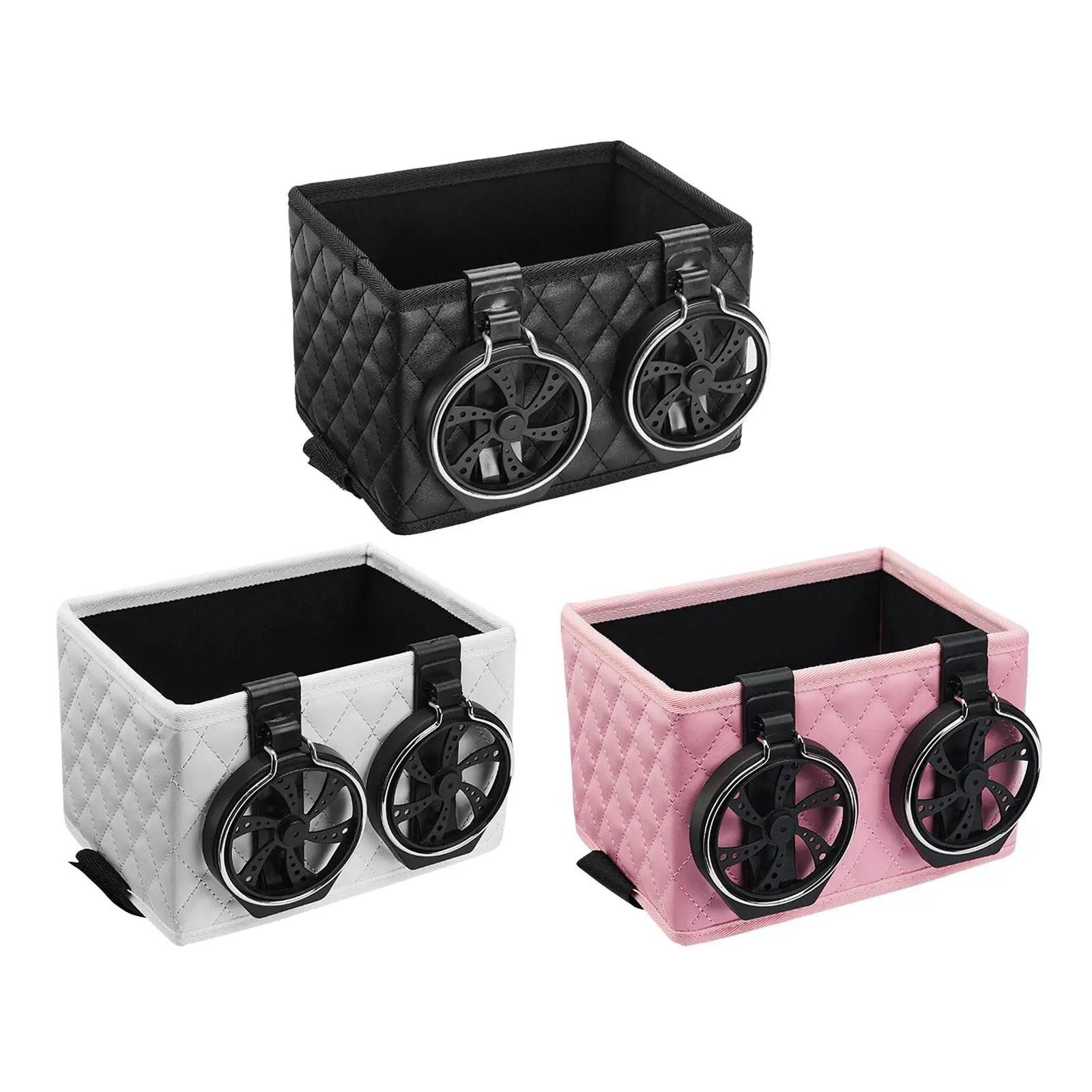 Cup Holder Car Side 2 in 1 Foldable Car Storage Box paper Box Storage Rack for Cellphones Paper Towels Water Cup Keys