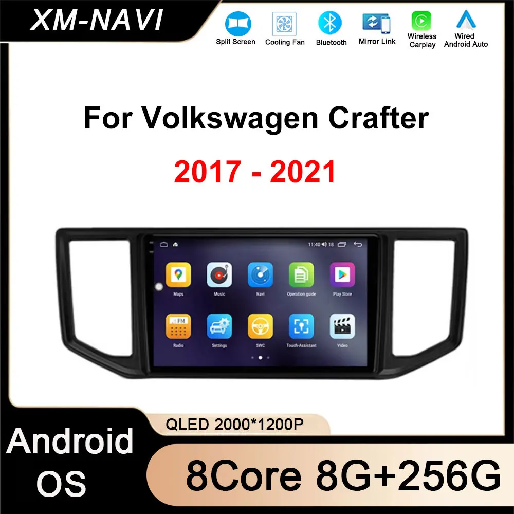 Carplay Android Auto Radio Car Multimedia Player For Volkswagen Crafter 2017 - 2021 GPS Navigation 4G Touch Screen WIFI LET